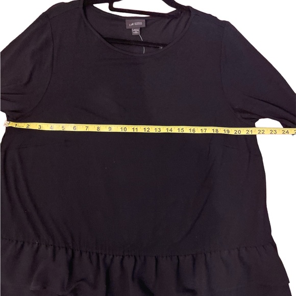 NWT J Jill Wearever Woven Peplum/ruffle Hem 3/4 Sleeve Top Womens 1X Bla… - Picture 8 of 9